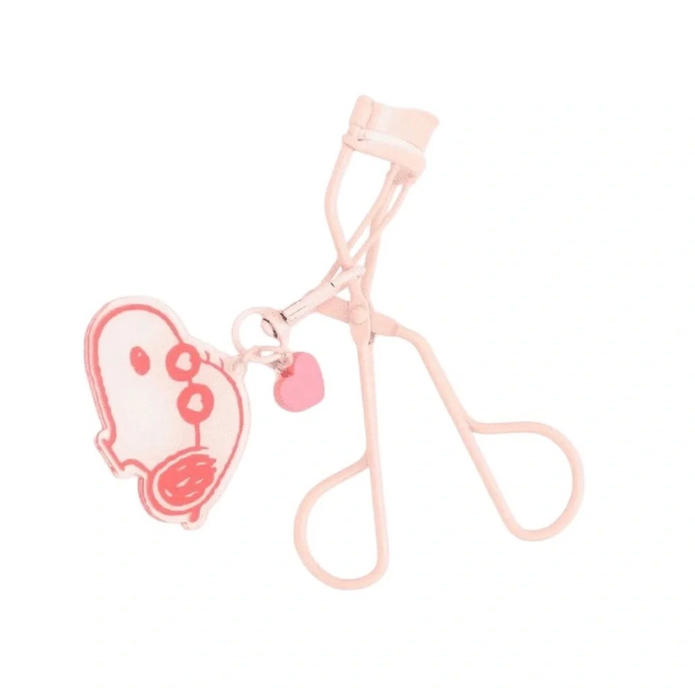 Celavi x Peanuts Pink Eyelash Curler & Snoopy Sunglasses Heart Bag Charm Set